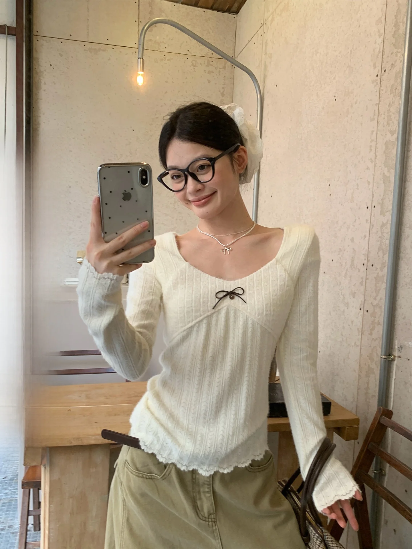 

Song Zhengen Long Sve вязаная основа irt женская осень-зима новый кружевной дизайн облегающий топ для внутренней одежды корейский сле