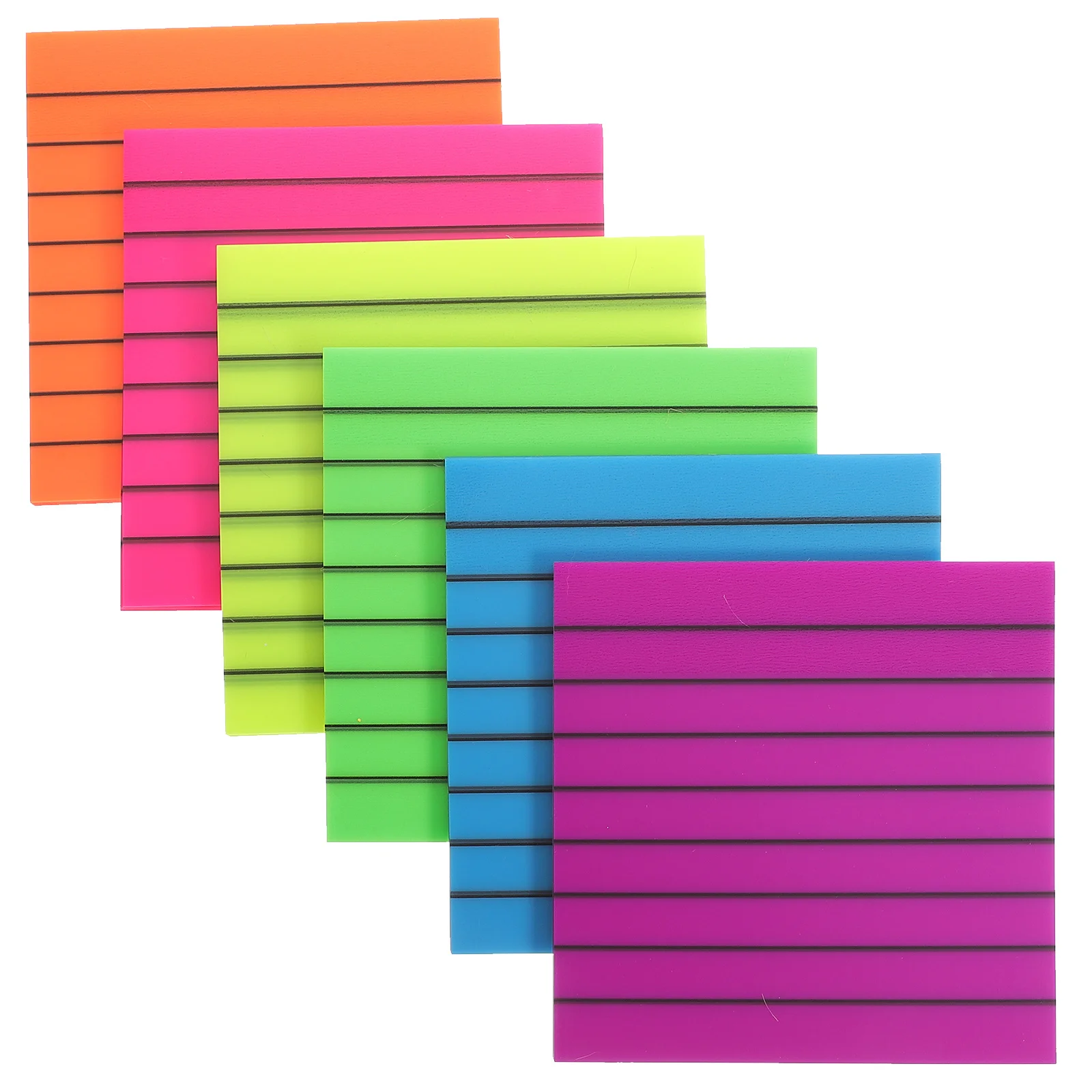 6Set Strip Baca Warna-warni Penanda Halaman Fluoresensi Transparan Strip Sorot Profesional Stiker Catatan Kantor Sekolah
