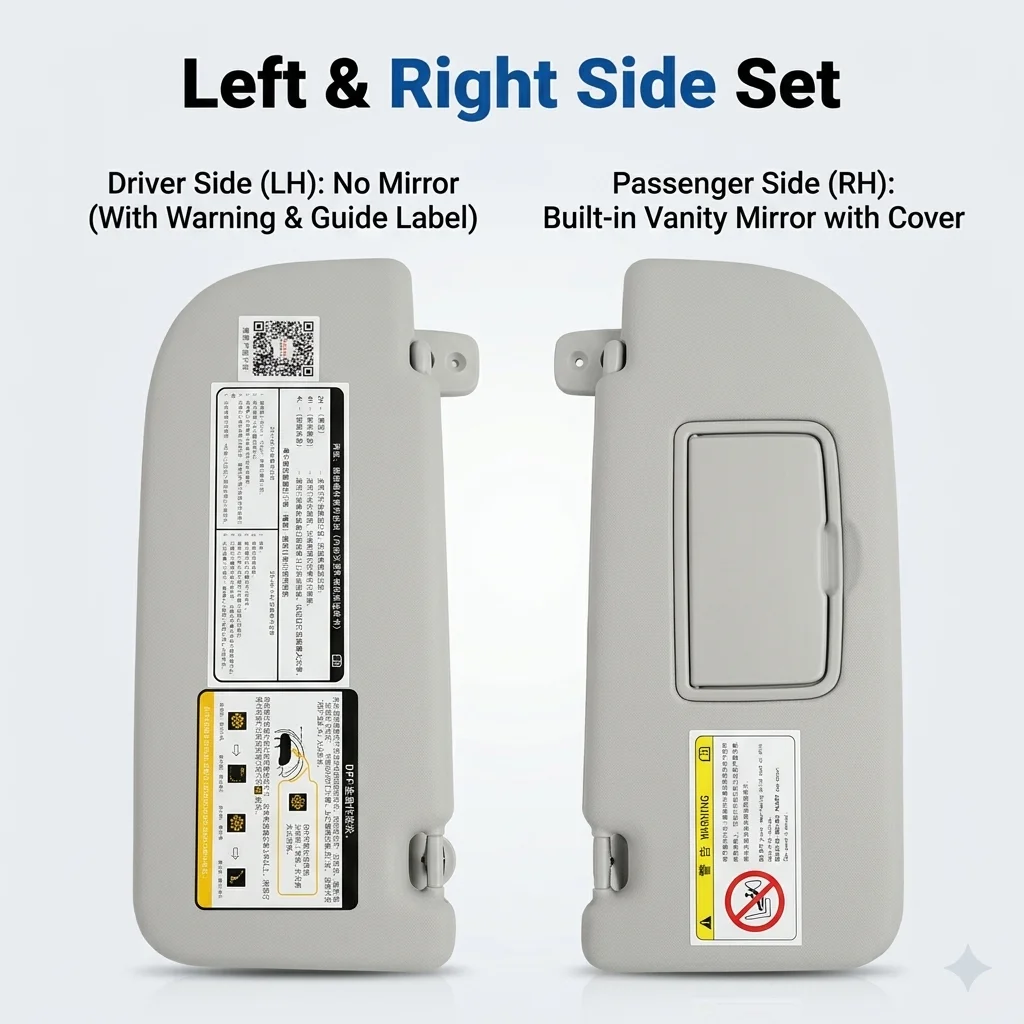 Car Sun Visor for Isuzu D-MAX 2021 Left Driver Side No Mirror Right Passenger Side With Vanity Mirror OE CA100150401 CA100150420