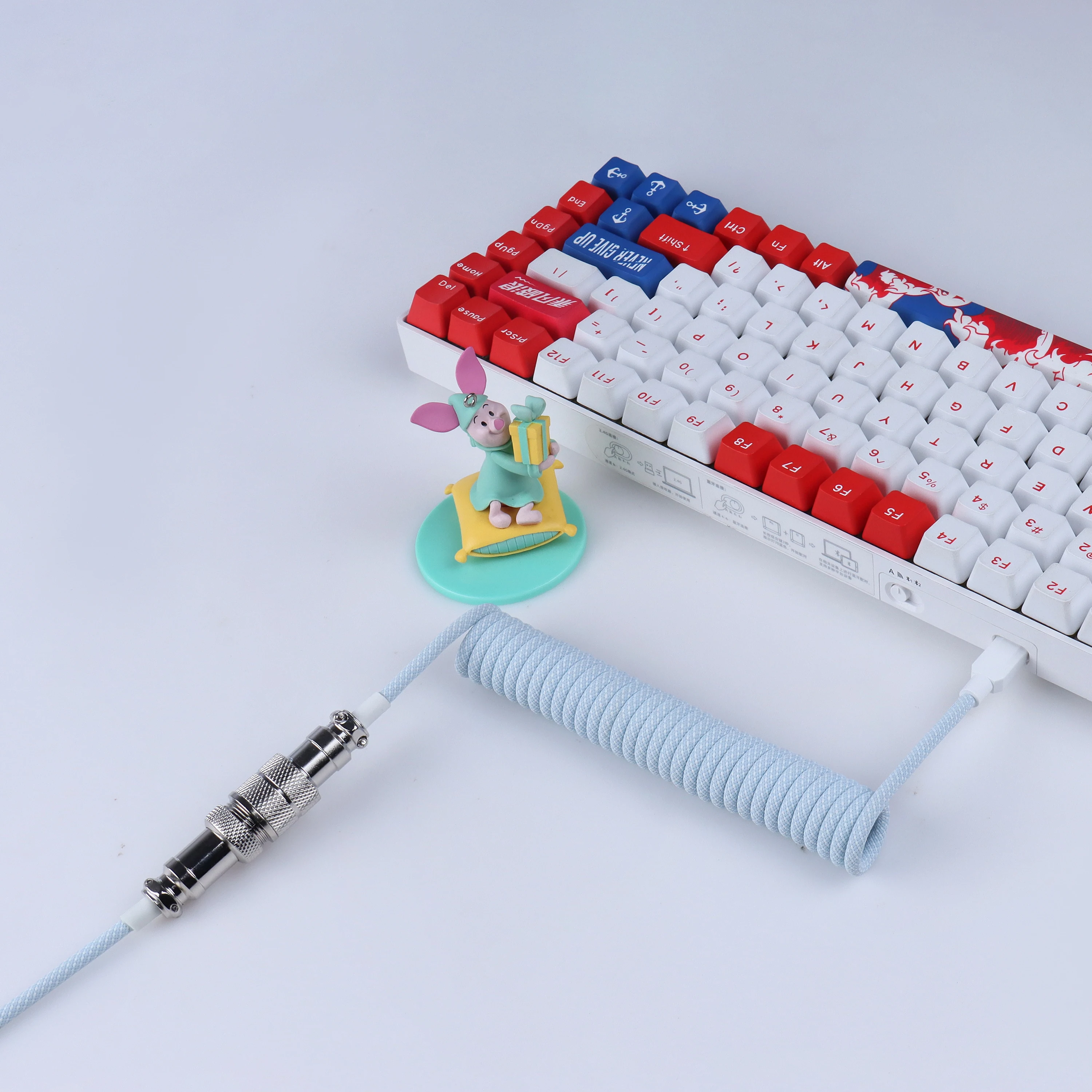 Mechanical Keyboard Data Cable Type-C to USB Cable GX16 Cable Macaron Color Coiled Keyboard Cable