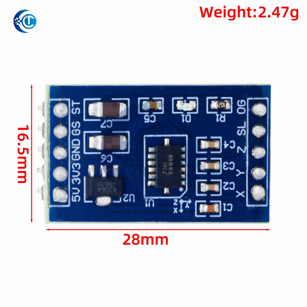Dual-Compatible Accelerometer Sensor Module - MMA7361/MMA7260 3.3V/5V for Arduino & Raspberry Pi