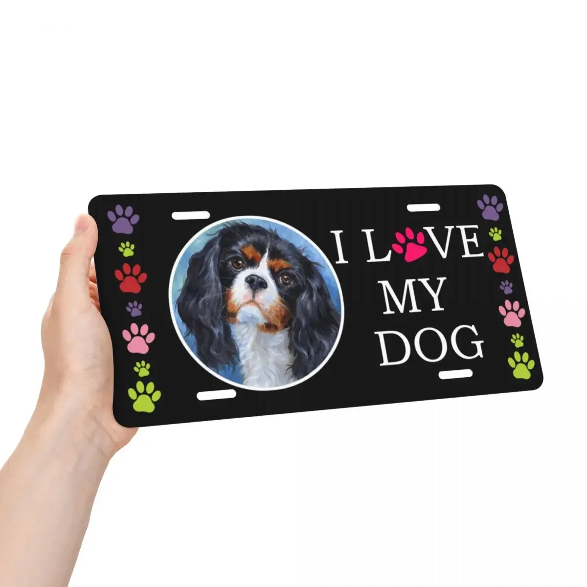 Cavalier King Charles Spaniel Dog Gifts Pet License Plate Vanity Tag Dog Lover Decorative Car Front License Plate 12x6 Inch