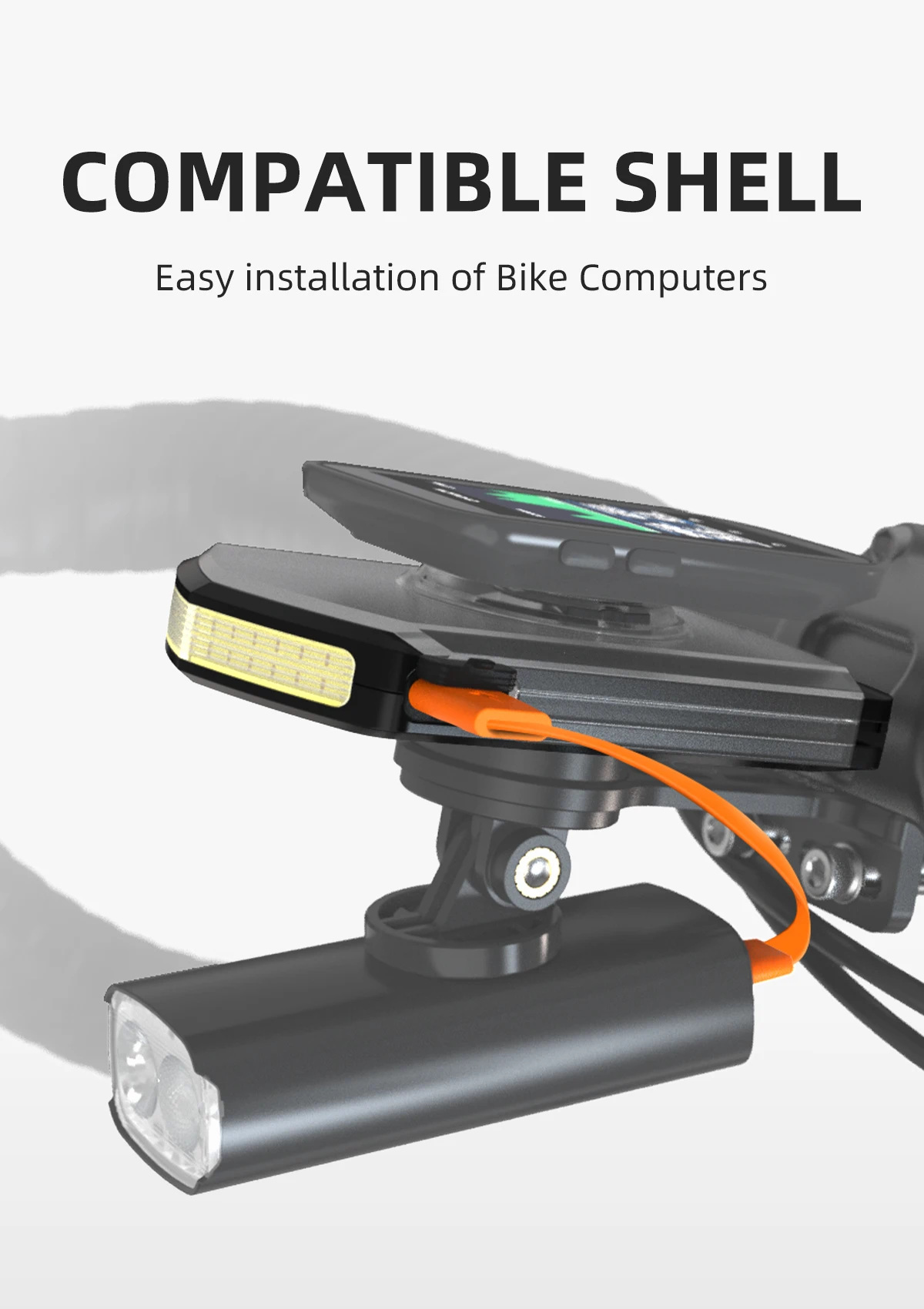 CYCLAMI RVL01 Bicycle Light Cycling Headlight 5000mAh Type-C Charging Front Lamp For Garmin XOSS IGS Computer Lights Charging