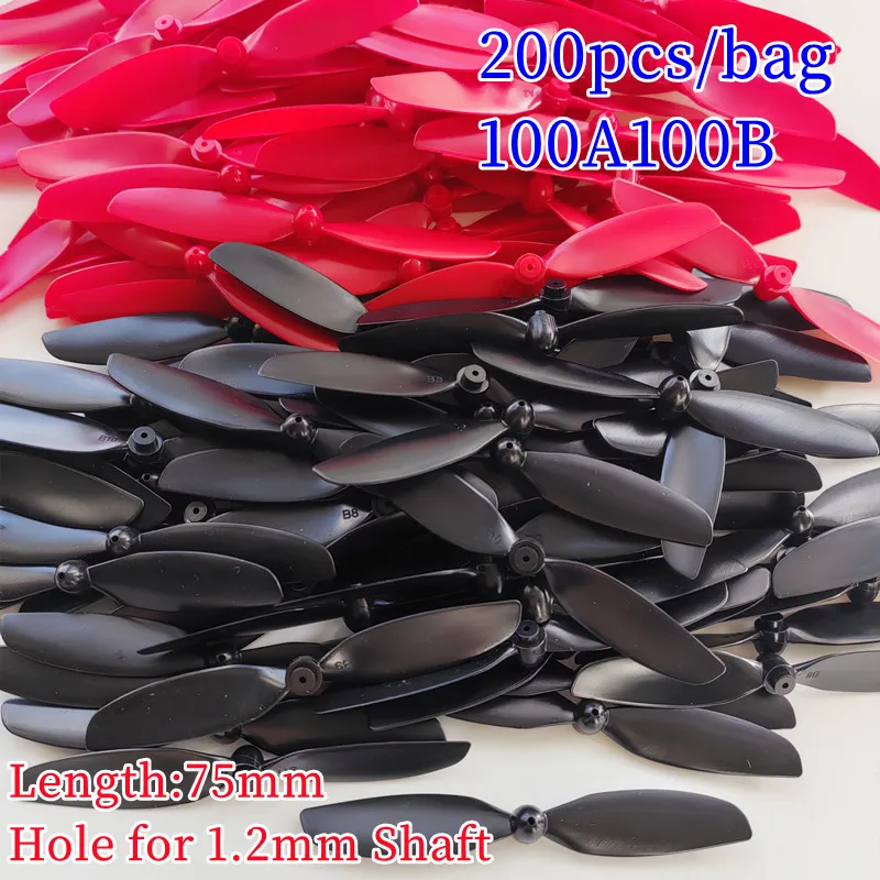 200pcs 75mm 1.2mm Helicopter DIY Plastic Propeller Props For Model Motor Aircraft Drone Quadcopter For DC Motor High Quality