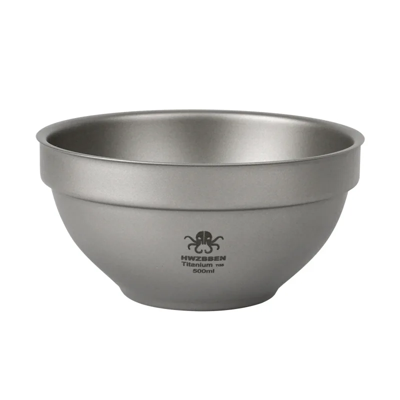 

Double-Layer Bowl Titanium Tableware Outdoor Travel, Camping, Environmental Friendly, Healthy Titanium, Portable, A467