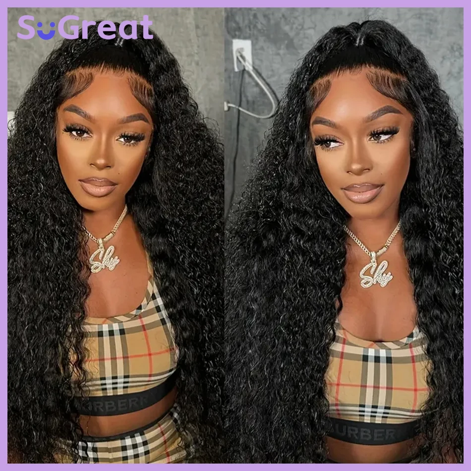 

Water Wave Lace Front Wigs Curly Human Hair Wigs 200 Density Pre Plucked Transparent Lace Frontal Wigs Human Hair for Women sale
