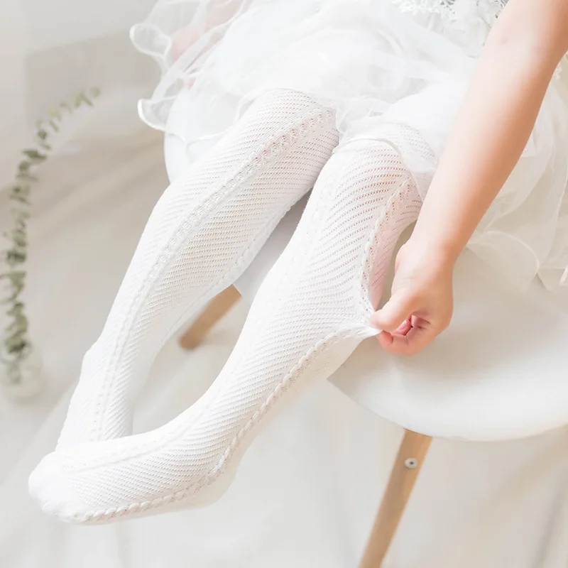 Spring Summer Baby Pantyhose Thin Mesh Breathable Cotton Socks for Girls White Children Tights Anti Mosquito Kids Stockings