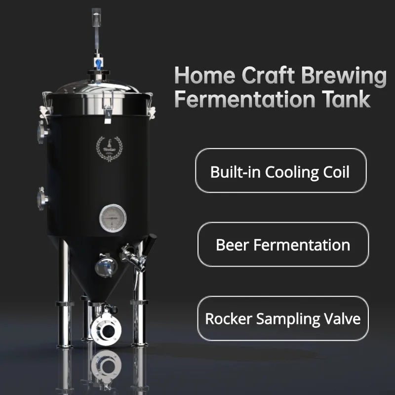 

HOOLOO домашнее пивоваренное оборудование, коническая банка из нержавеющей стали, банка для брожения пива, изоляционная куртка, бак для хранения брожения