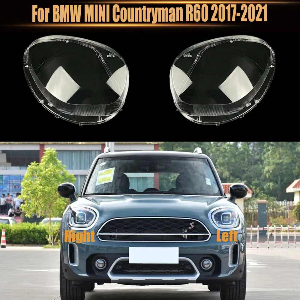 For BMW MINI Countryman R60 2017-2021 Front Headlamp Cover Lamp Shade Headlight Shell Lens Plexiglass Replace Original Lampshade