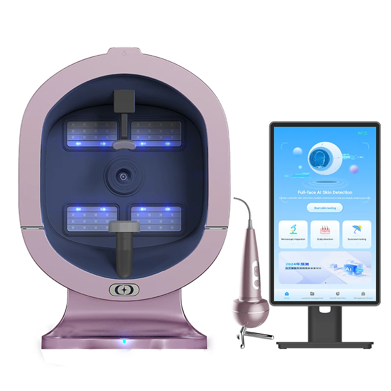 جهاز اختبار بشرة الوجه الأعلى تقييمًا، كاميرا عالية الدقة، محلل البشرة، كشف زيت الرطوبة، تقرير في الوقت الحقيقي، استخدام صالون التجميل #2