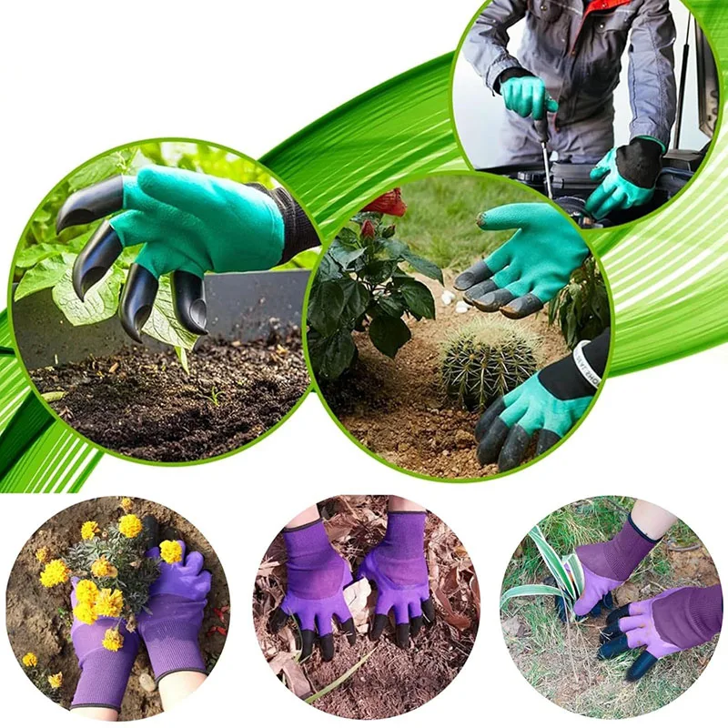 Guantes de jardín con garras, guantes de trabajo de jardinería transpirables para excavar garras, guantes de jardinería para plantar guantes de jardín para jardineros