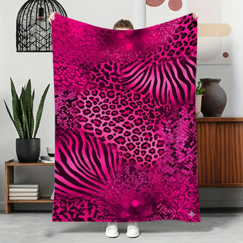 Stripe Fleece Blanket Purple Rose Black White Soft Warm Throw Blankets For Sofa Bed Lounge Gothic Floral Modern Decor