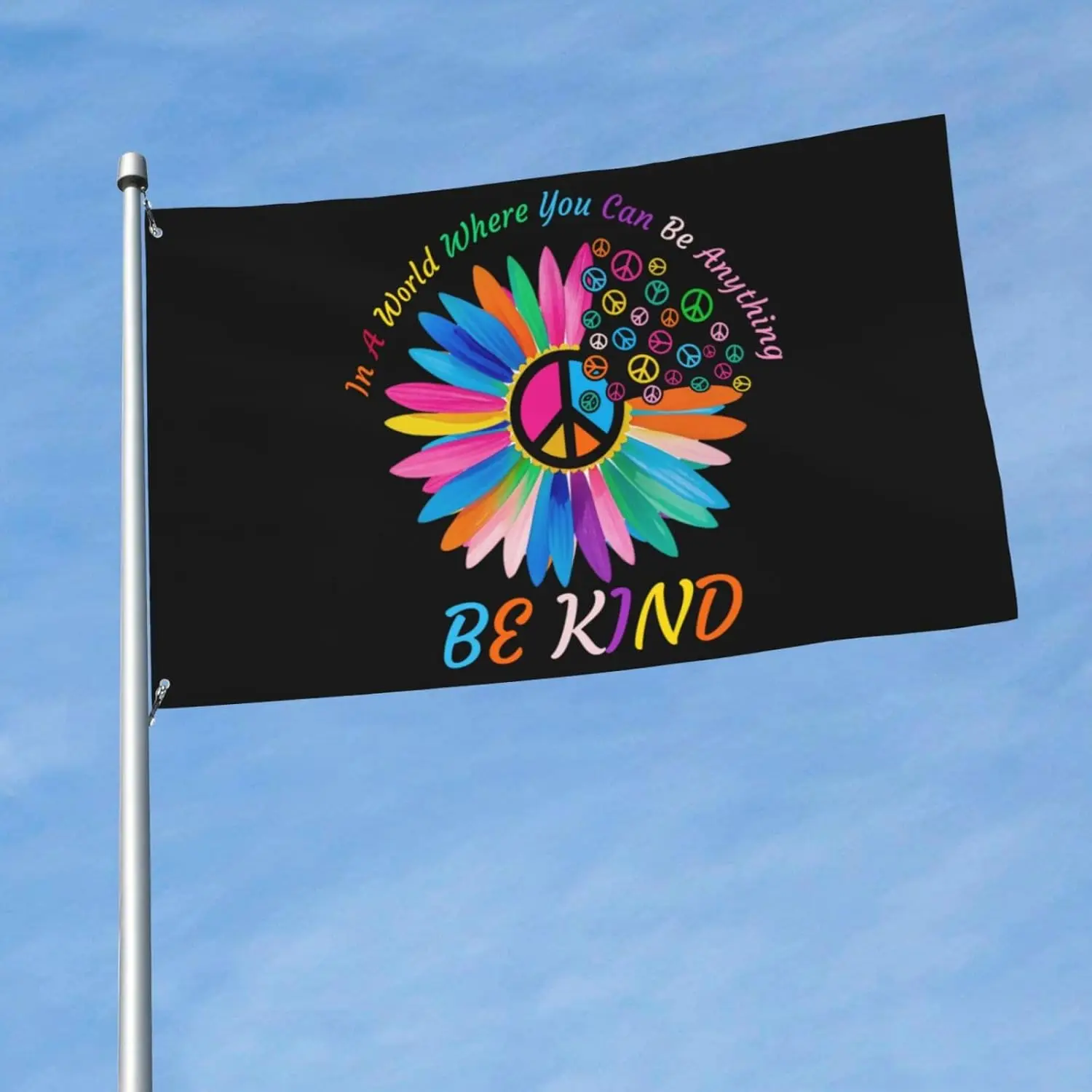 Daisy In A World Where You Can Be Anything Be Kind Banner Flags Garden Flag Home House Flags Parade Flag Outdoor Flag
