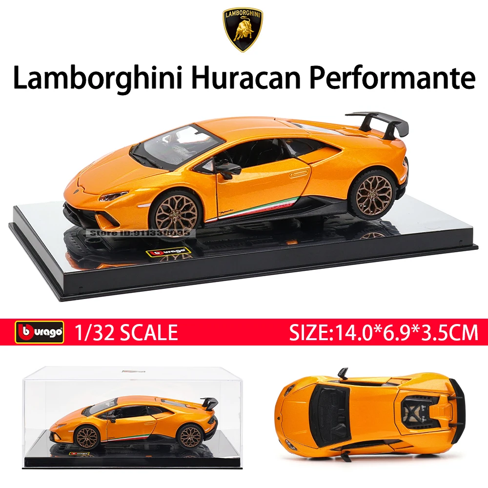 Bburago 1:32 Ferrari SF90 Shelby GT500 Lamborghini alloy die cast series car model with lighting