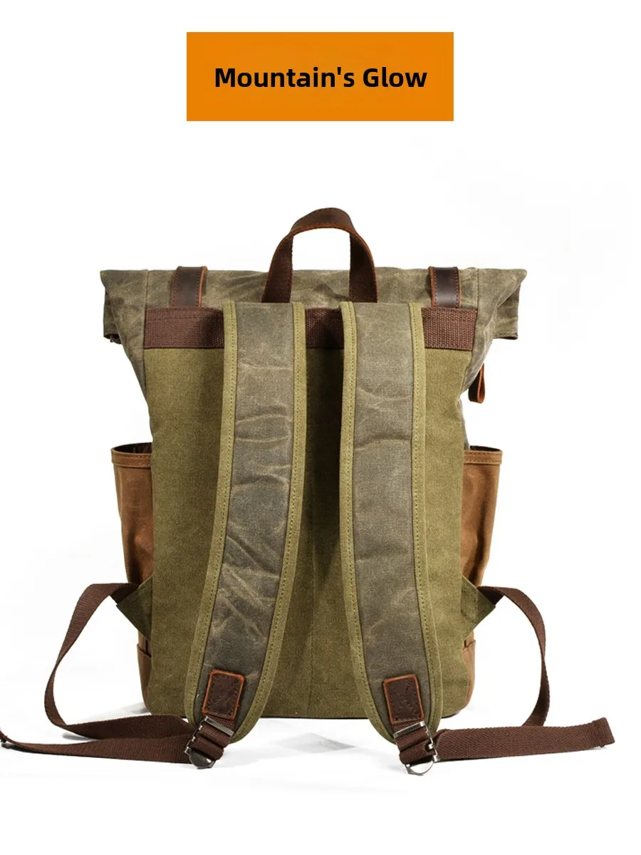 Abbigliamento da lavoro in tela cerata a olio Borsa a doppia spalla ex Casual Tempo libero Moto Alpinismo Viaggio Bapa per giovani