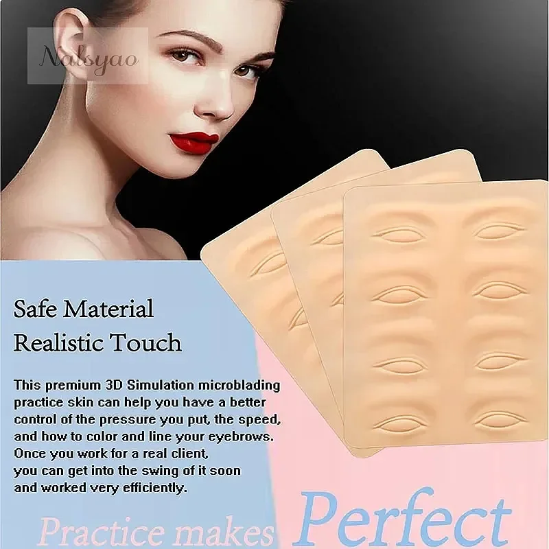 Tattoo Practice Skin Microblading Supplies Eyebrow Eyeliner Latex Skin Permanent Makeup Training for Beginners