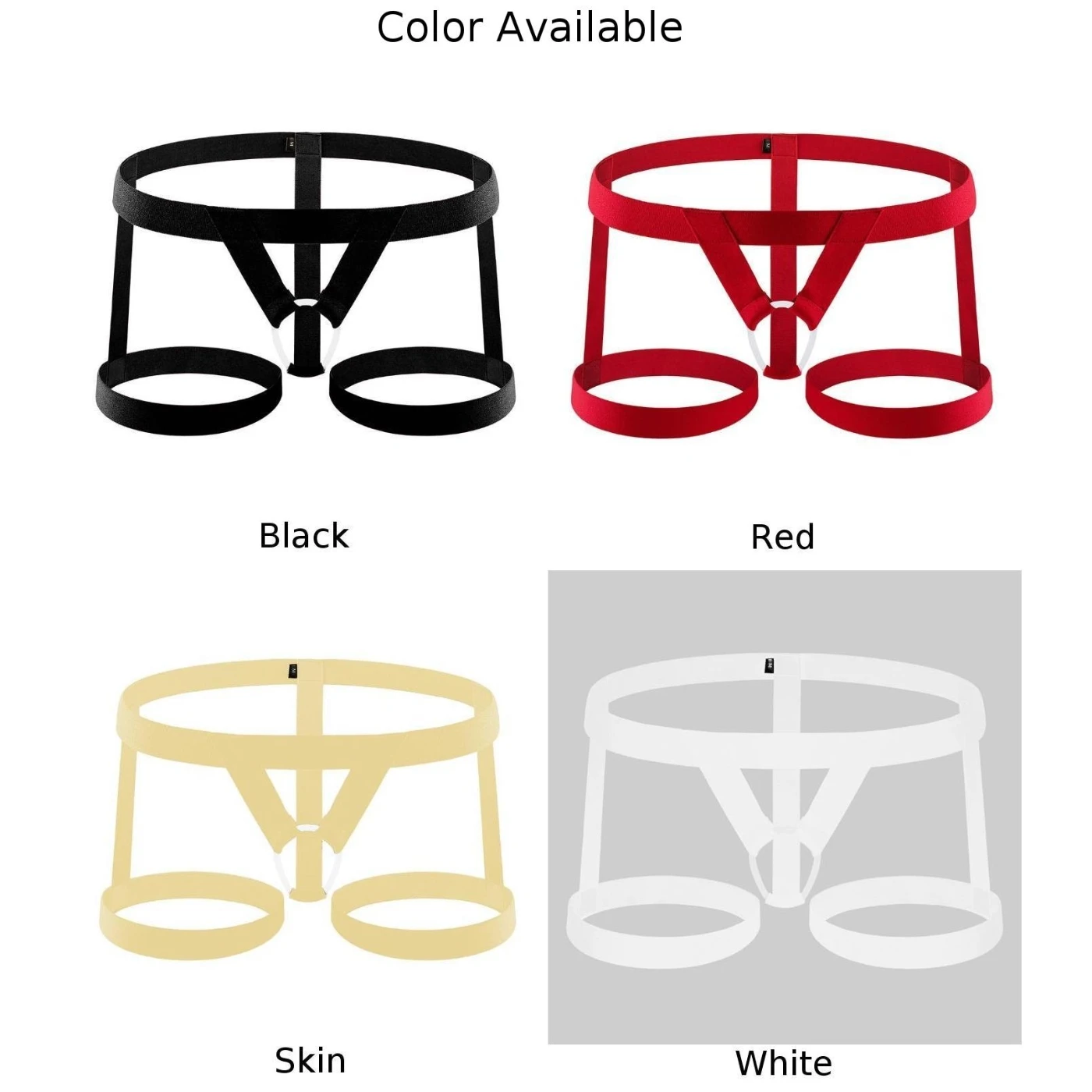 Mens Sexy Thong Lingerie Leg Belt Suspender Band Underwear Breathable O-Ring Panties Sissy Hollow Out Underpants Stretch Briefs