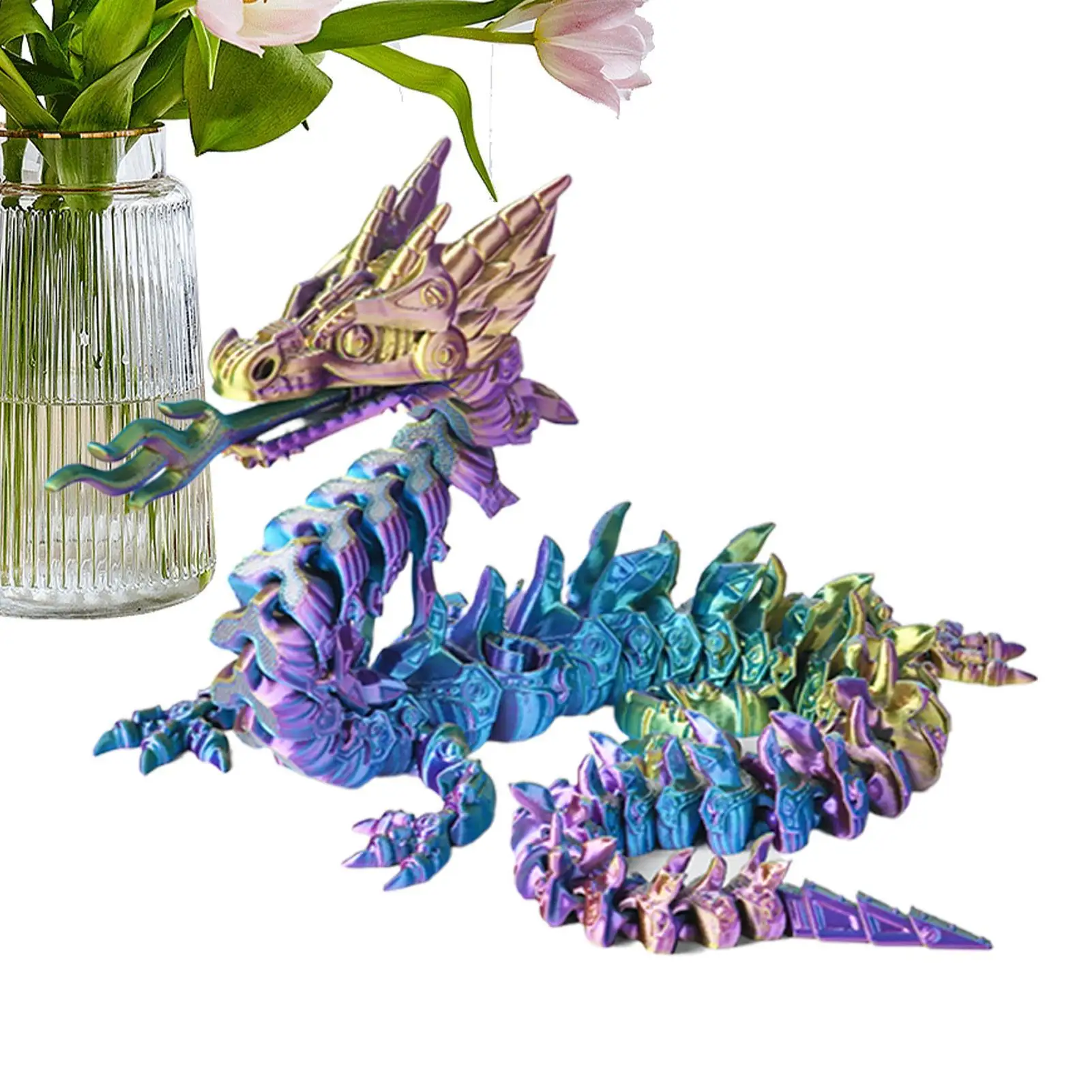 

Dragon 3D Printed Articulated Fidget Toys Fire Dragon Sensory Flexible Collectible Figures For Party Decor Desk Bookshelf Room