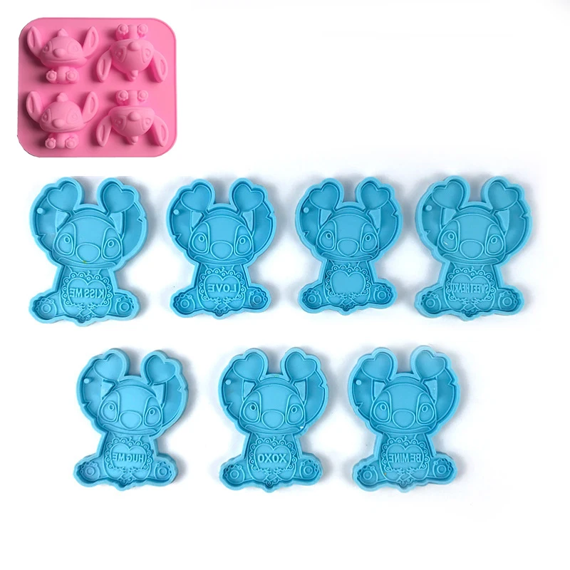 Disney Anime Stitch 3D Silicone Cake Mold Cute DIY Puzzle Cookie Molds  Ice Block Birthday Kids Gifts Toy