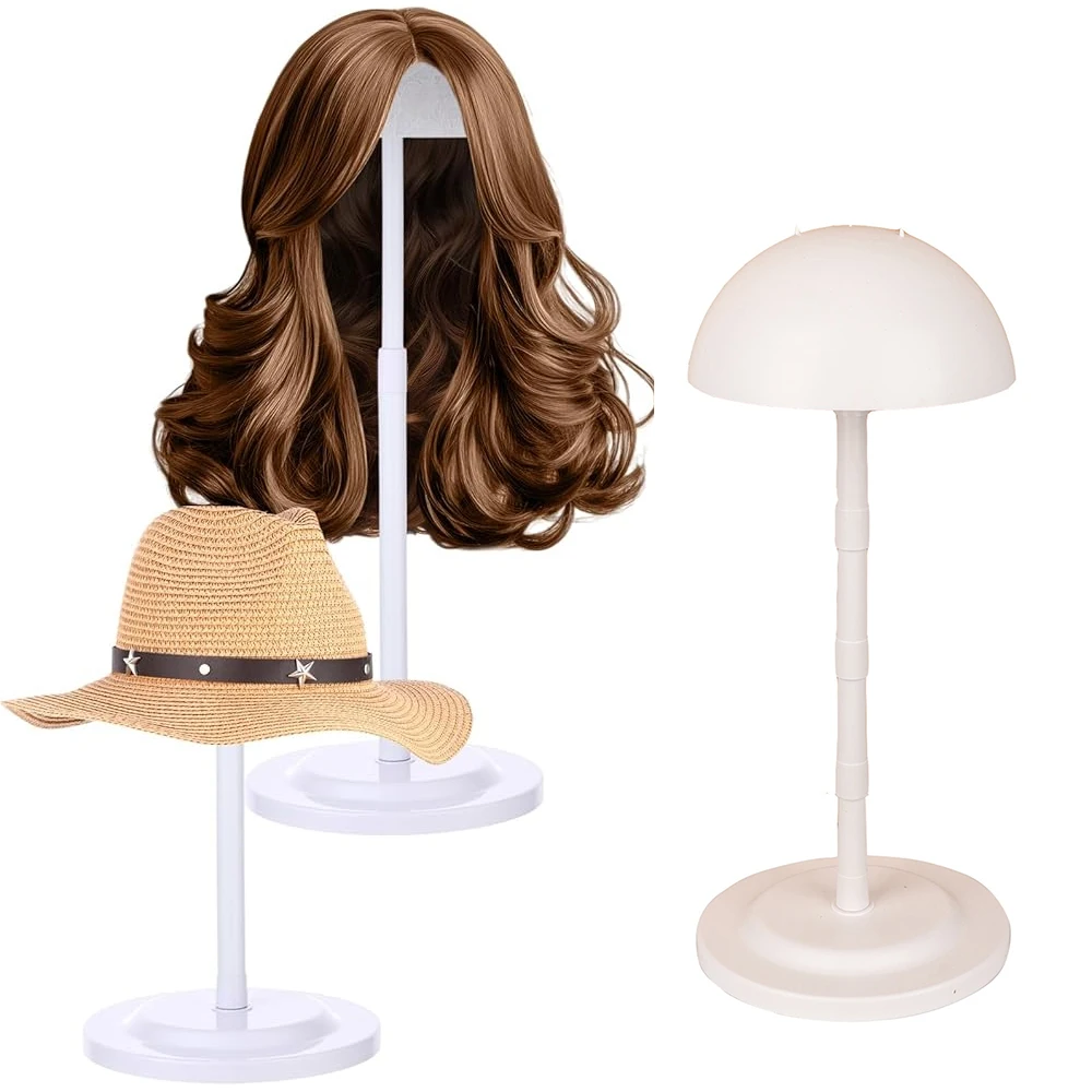 1pc Adjustable Wig Stand Portable Wig Head Holders Plastic Hat Stands for Display Non slip Holder for Hair Styling Cap Storage