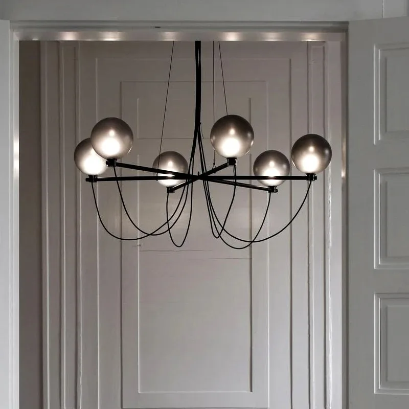 Nordic LED Glass Chandelier Creative Living Dining Room Bedroom Pendent Lamp Postmodern Minimalist Home Decor Lighting Fixtures