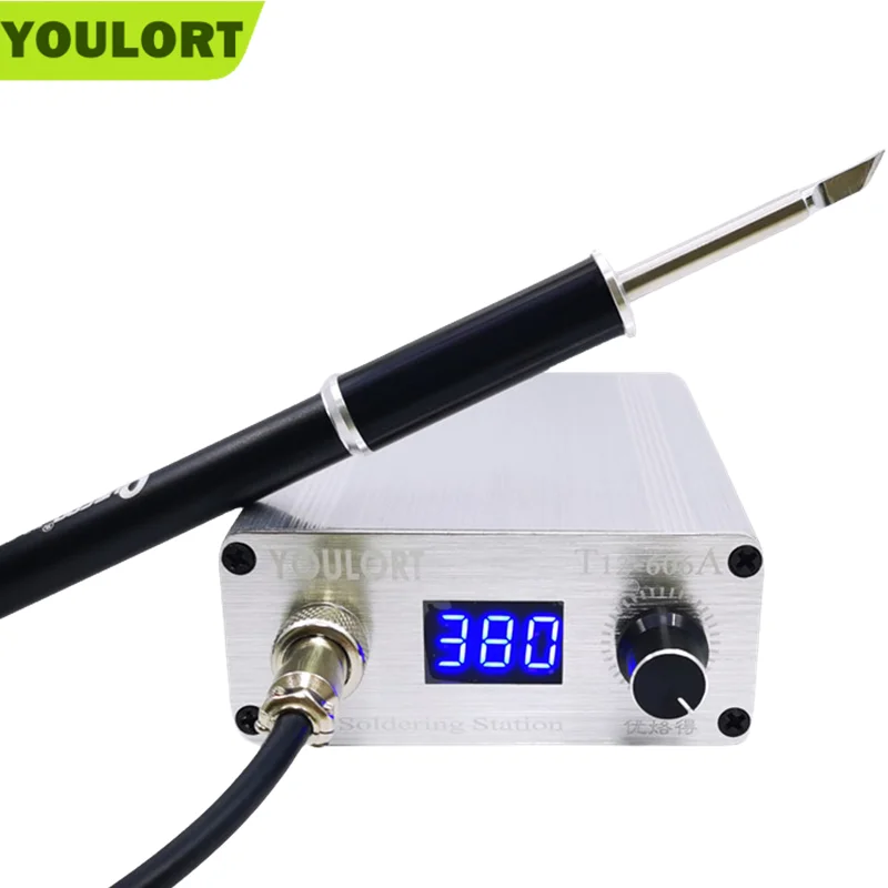 Quick Heating T12-606A Silver host  LED Digital soldering station electronic Soldering Iron welding tool  2023 New version  big