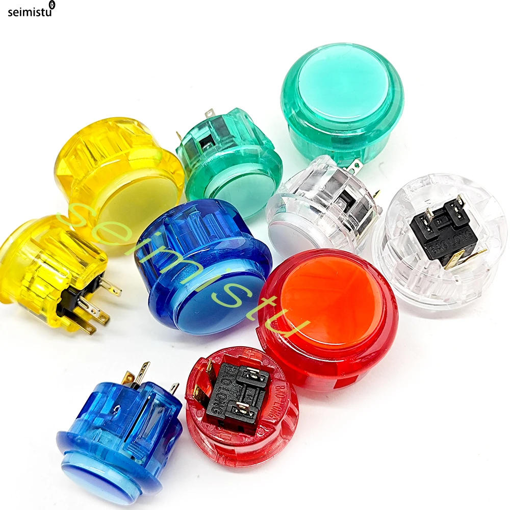 5 V LED-beleuchteter Arcade-Licht-Druckknopf, 30 mm/24 mm, durchsichtiger Kunststoff, münzbetriebener Joystick, Spielknopf für DIY-Arcade-Maschine – Detail 7