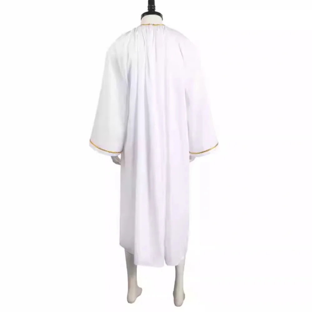 Volwassen Cosplay Kostuum Engel Gewaad Jurk Witte Cape Mantel Halloween Feest Outfits Voor Vrouwen Mannen