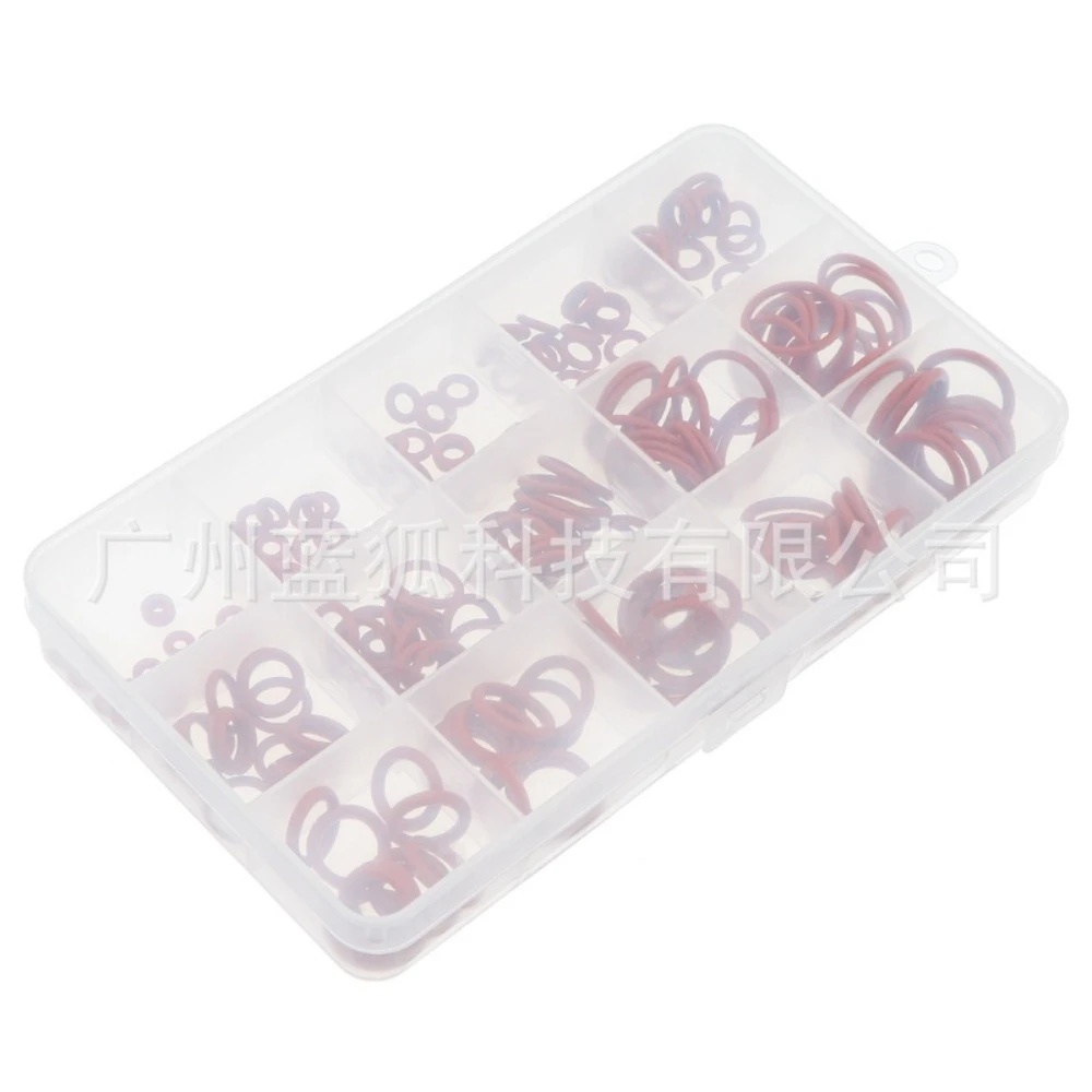 High-temperature Resistant Sealing Ring Gaskets Repair 225pcs Red Silicone O-ring Rings Combination O-ring Gasket 6-20mm