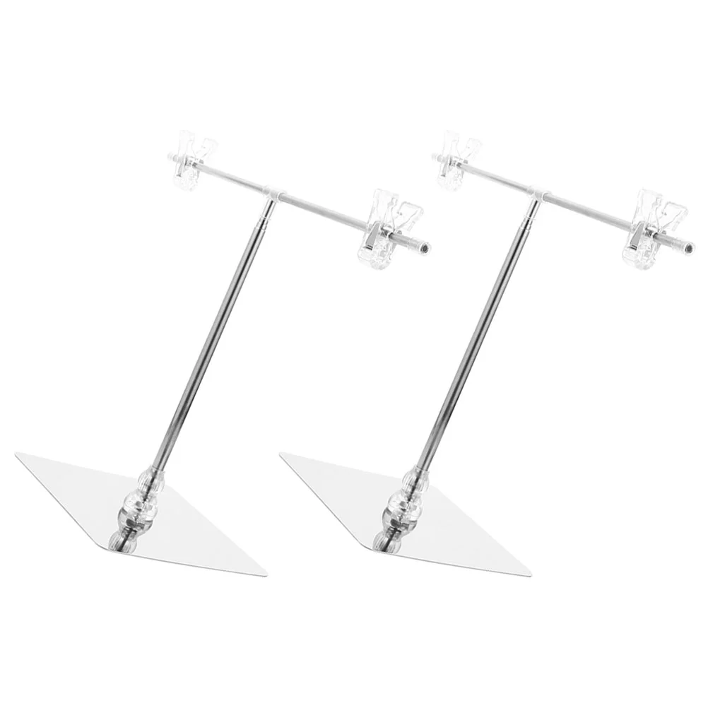 2 Pcs Banner Holder Stand Poster Clip for Tabletop Adjustable Display The Shaped Advertising Sign