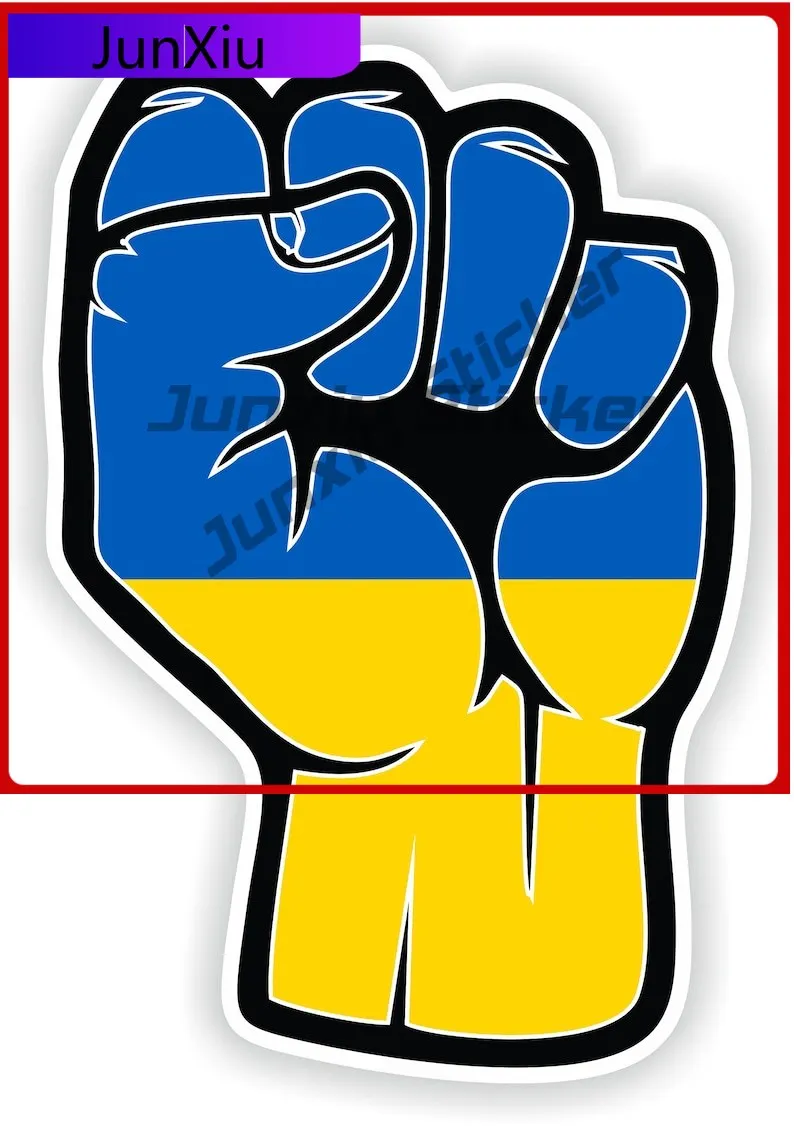 

Ukraine Fist Funny Motorcycle Waterproof Decal Vinyl Decoration Scratch Funny Anime Trendy Rv Sticker Car Anti Stylish Truck