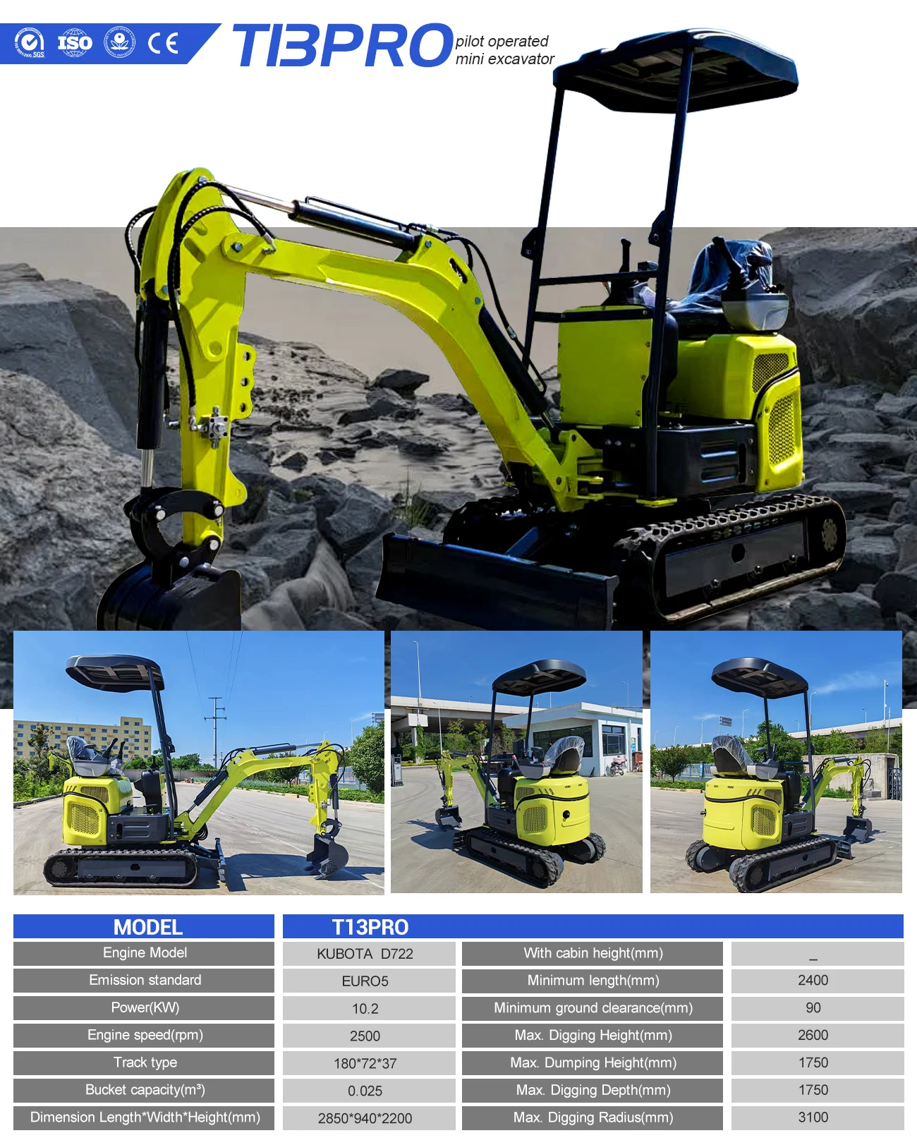 Heißer Verkauf 1,2 Tonnen Minibagger Euro 5-Motor Multifunktionsbagger für den Heimgebrauch – Detail 12