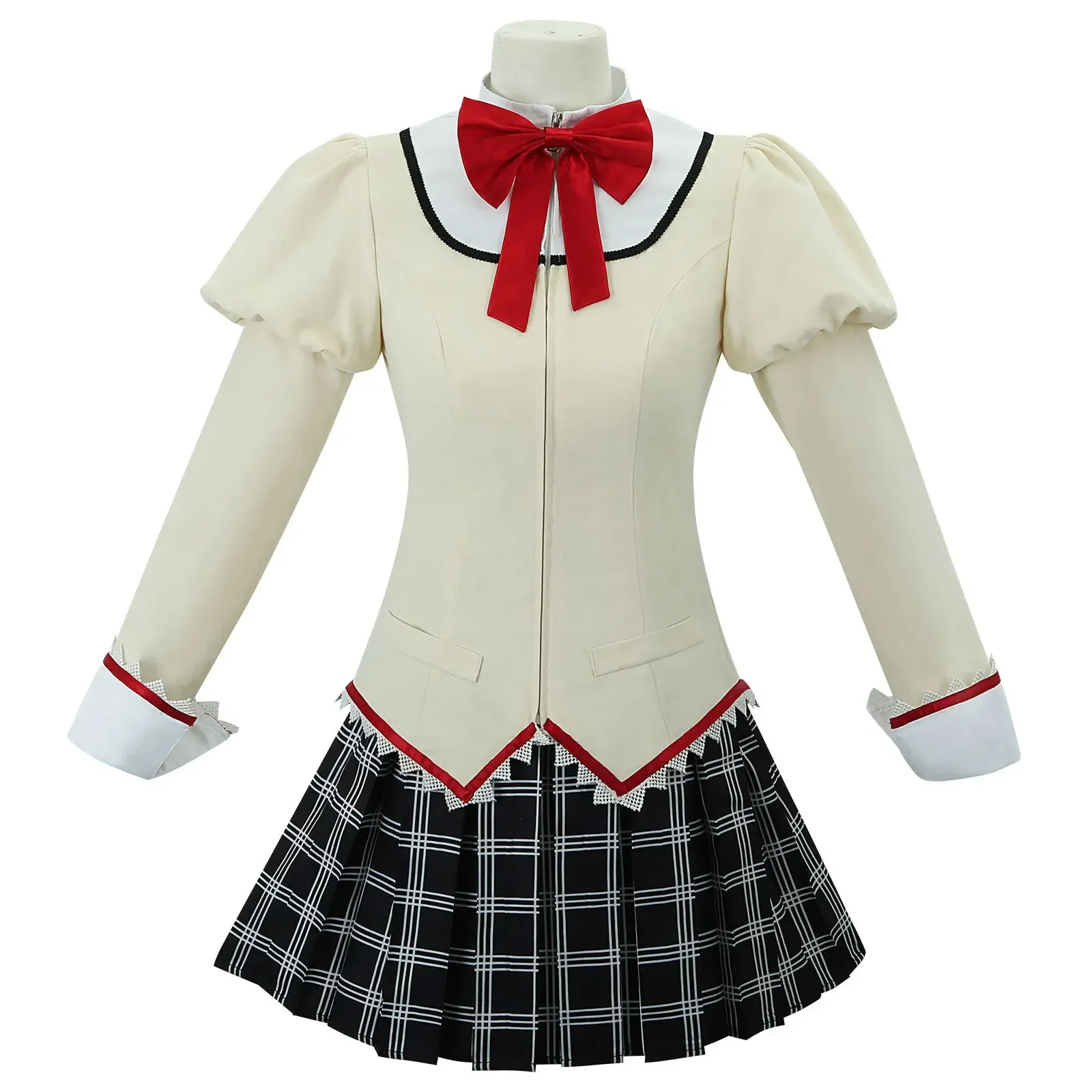 Puella Magi Madoka Magica Kaname Madoka Akemi Homura Tomoe Mami Miki Sayaka Cosplay Costume School Uniform Wig Full Set Uniform view 2