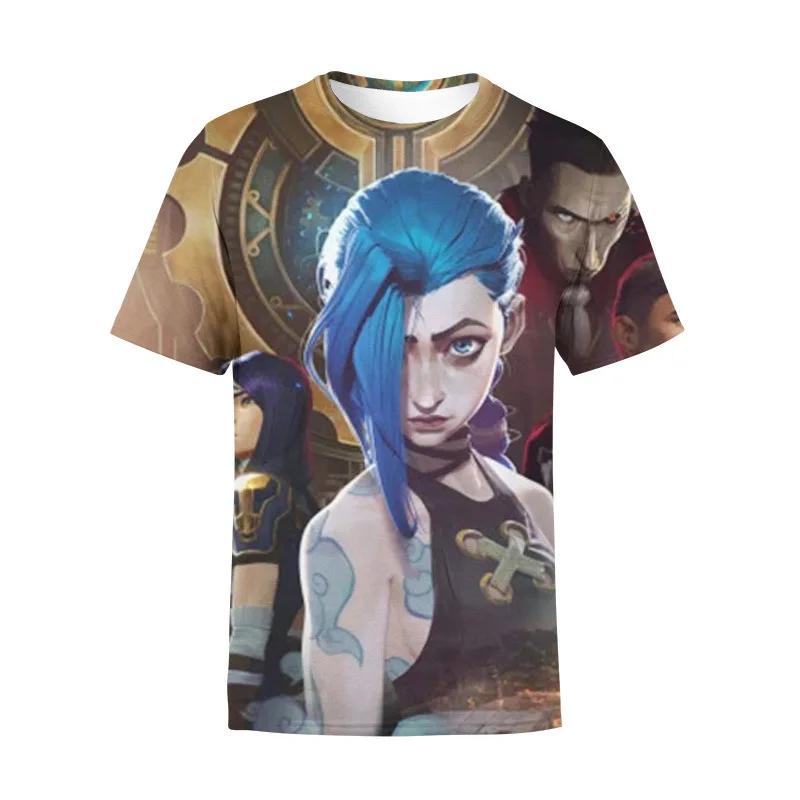 

Men/Women Adult Anime T Shirt Fashion Harajuku Arcane League Jinx T-shirts 3D Printed Cartoon Tees Kid Y2k Tops Cosplay Clothing