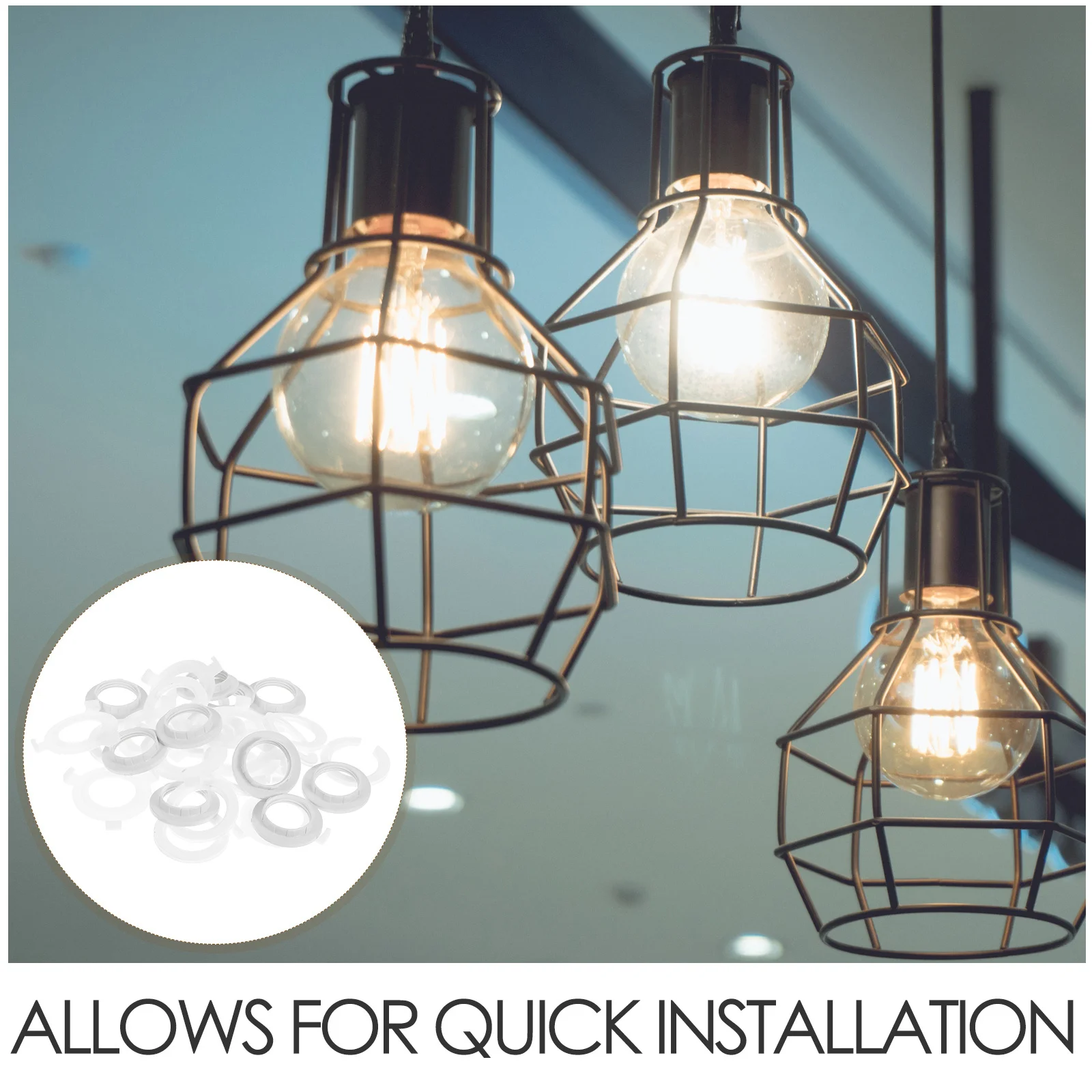 30Pcs Lamp Shade Adapter Ring Clips Versatile Lampshade Reducers Light Socket Rings Converter for Lamp Holder Light Fittings