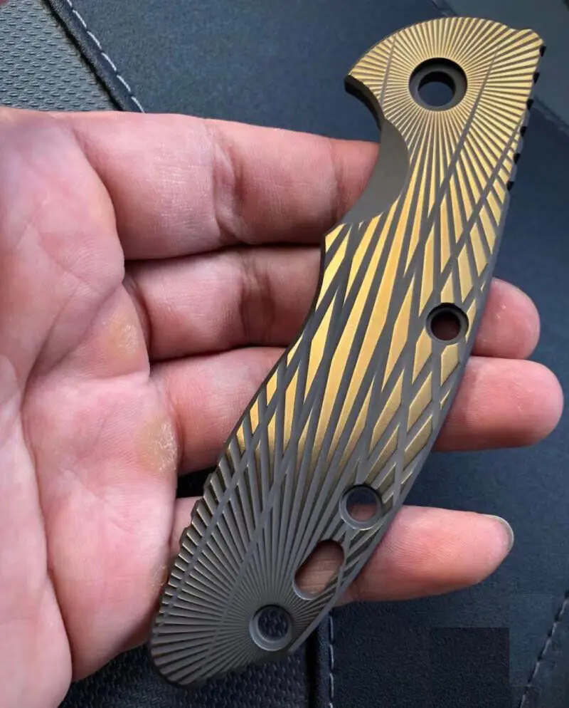 

Custom Made DIY Titanium Patch DIY Accessory for Rick Hinderer Knives XM18 3.5 Radial Stria