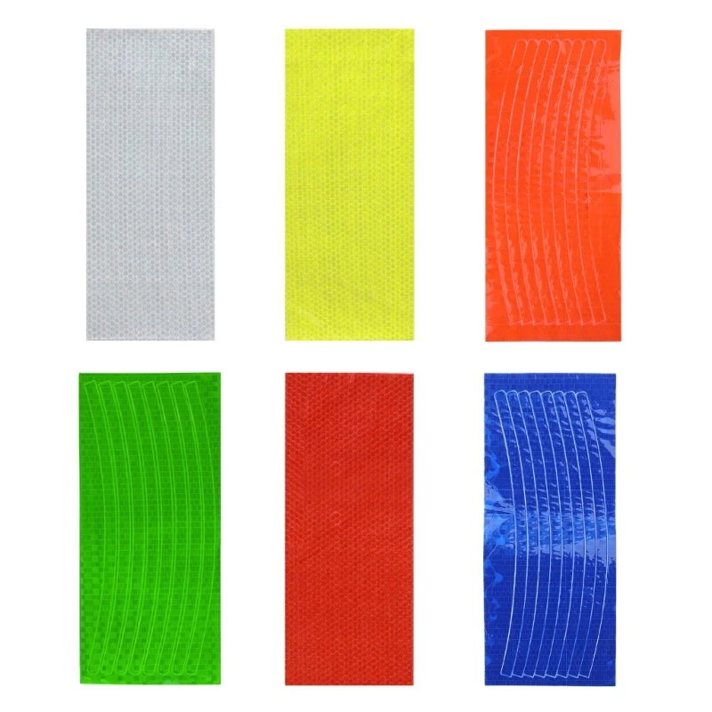 Fluorescent Adhesive Waterproof Reflective Stickers Reflective Bike Wheel Frame Strip Stickers Safety Reflective Decals