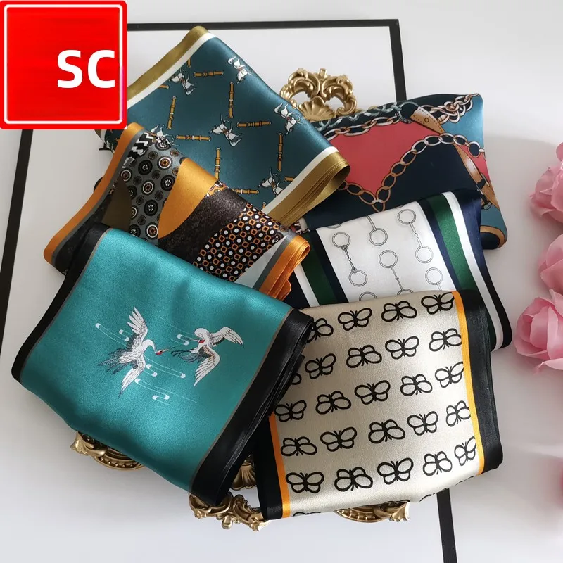 エレガントなロングシルクスカーフ-レディースファッションプリントネックウォーマー-冬から夏まで使える多用途アクセサリー-ママにも優しい