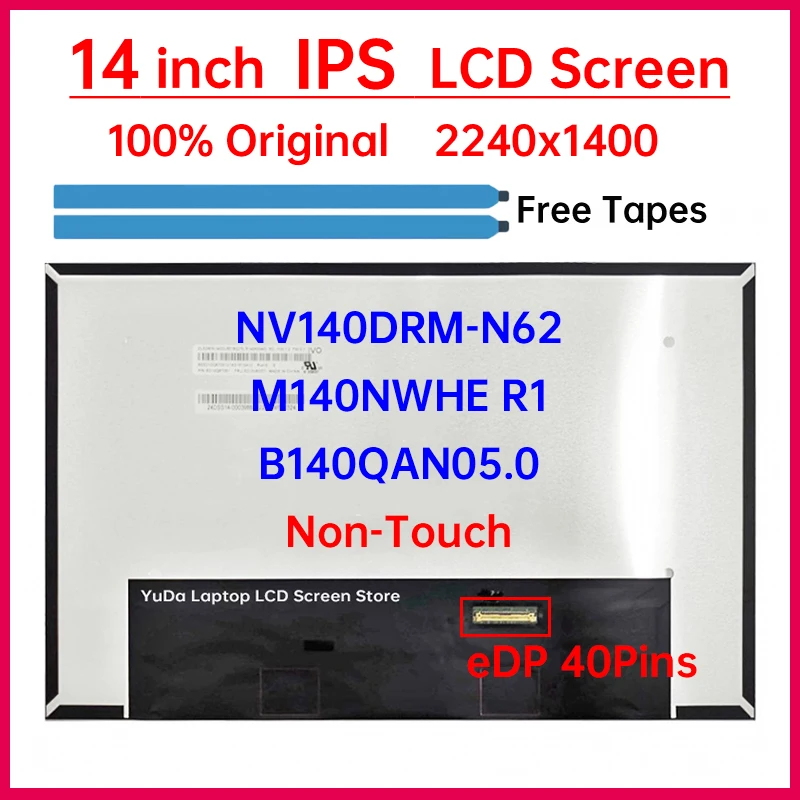 

14" Laptop LCD Screen NV140DRM-N62 B140QAN05.0 M140NWHE R1 For Lenovo ThinkBook 14p G2 ACH G3 ARH Display Matrix Panel Non-Touch