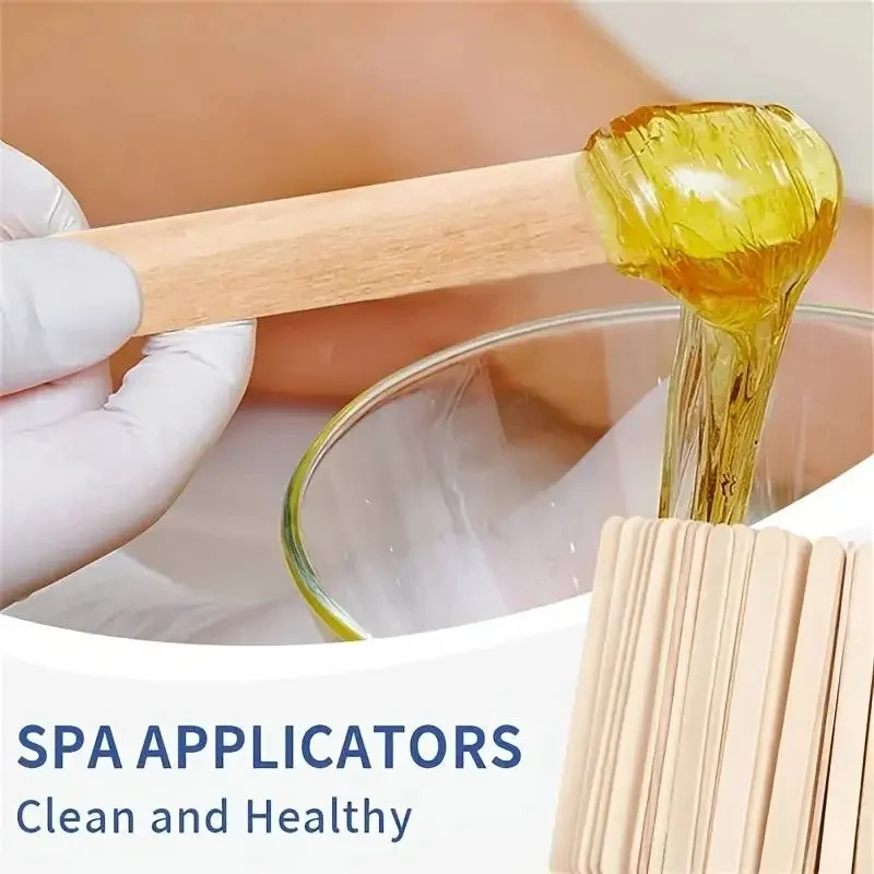 Woman Wooden Hair Removal Stick Disposable Depilation Spatula Wax Sticks Wood Face Eyebrows Waxing Spatula Beauty Tool view 3