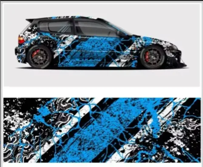 

Синяя линия автомобильная наклейка на заказ боковая упаковка автомобиля боковая графическая автоаксессуары обертка украшение