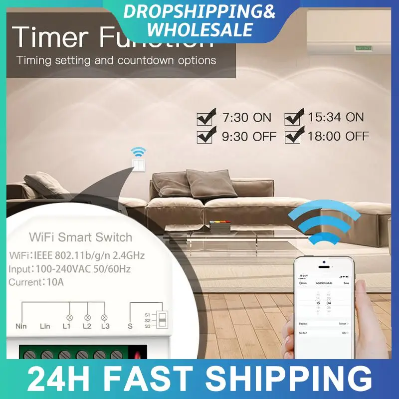 

1/2/3 gang Tuya WiFi Switch Module with One Way Control Smart Life Smart Home Interruptor Works With Alexa home