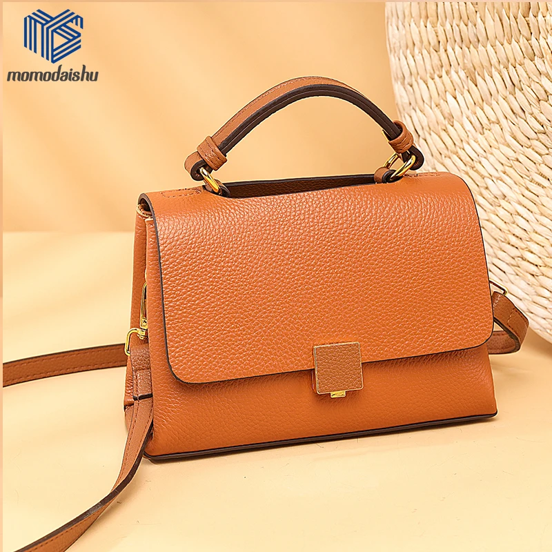 

Cowhide Women's Bag 2023 Winter New Genuine Leather Soft Single Bag Soft Messenger Bag Luxury Bag Women High-Capacity Handbag