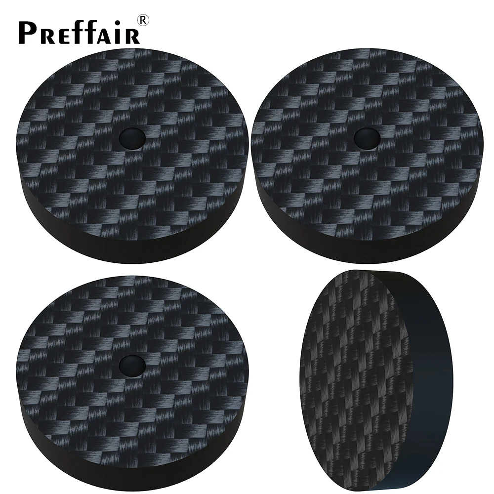 High Quality 40x20mm Silver 5K Carbon Fiber Speaker Isolation Spike Base Pad Shoe Feet, Hifi Audio chassis