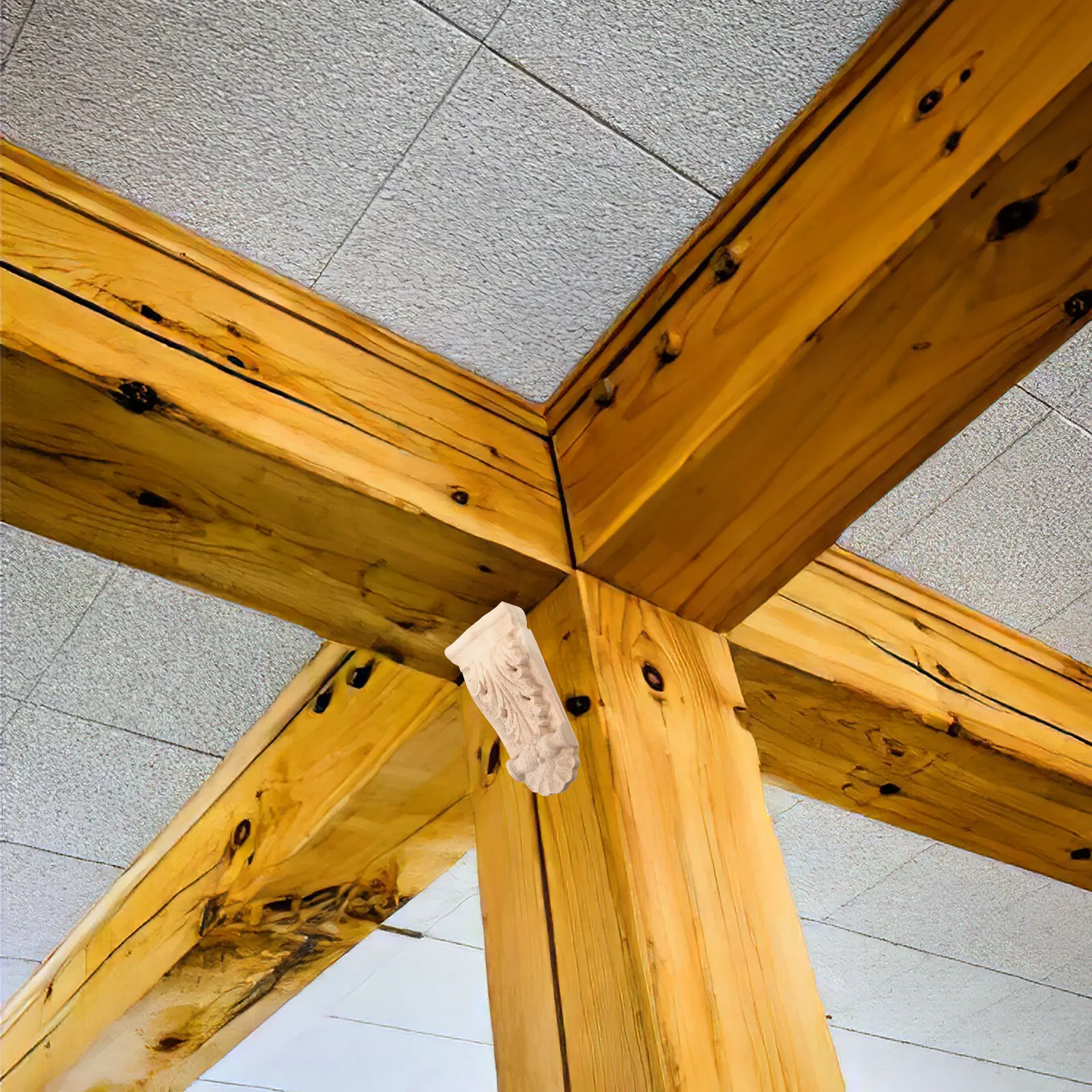 2 قطعة نحت الخشب ركن صب تقليم الزخرفية كوربل خشبي النمط الكلاسيكي الأثاث يزين ديكور المنزل