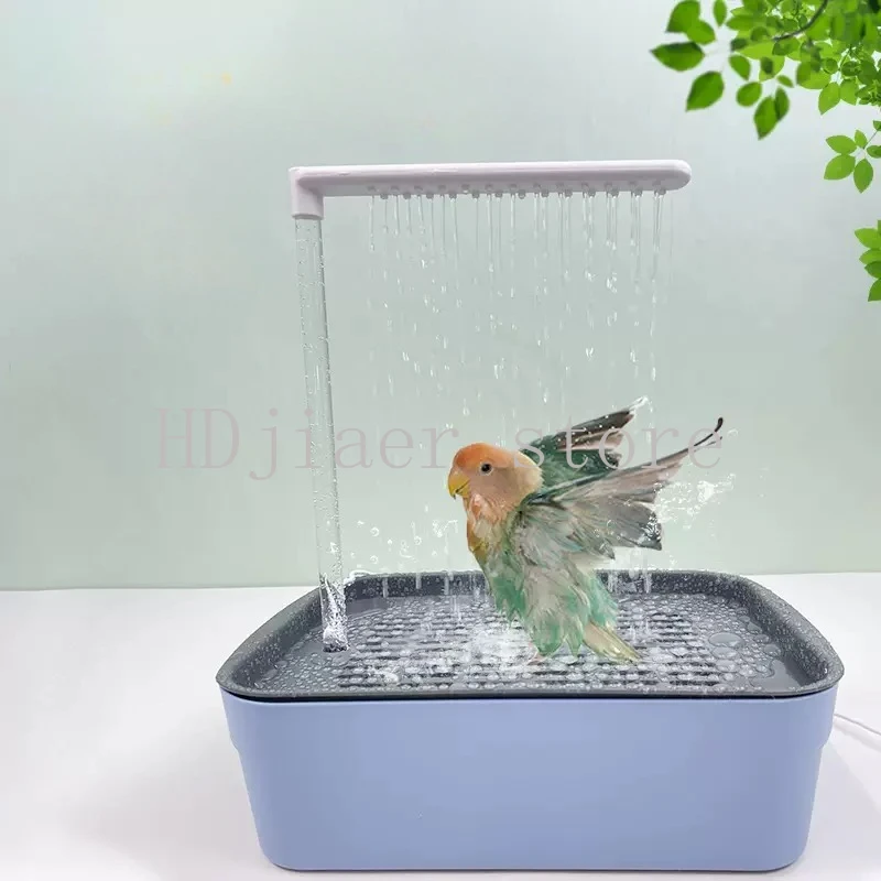 

Fully Automatic Bird Bathtub Shower Box - Soft Fountain Faucet, Special Shower Basin for Long-Tailed Parrots
