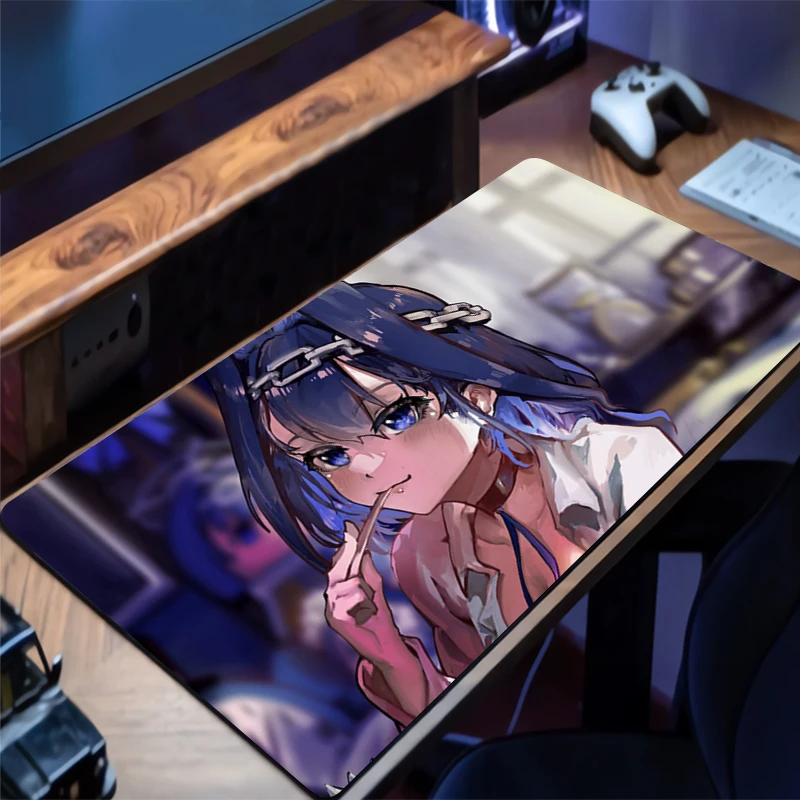 Gaming Mouse Pad Hololive Ouro Kronii Accessories Office Gamer Keyboard Desk Mat Non-Slip Laptop ground mat PC Large Mousepad