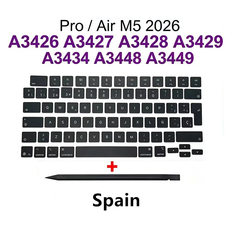 New Laptop A3448 A3449 Keycaps Spain Keys set For Macbook Pro Air M5 14