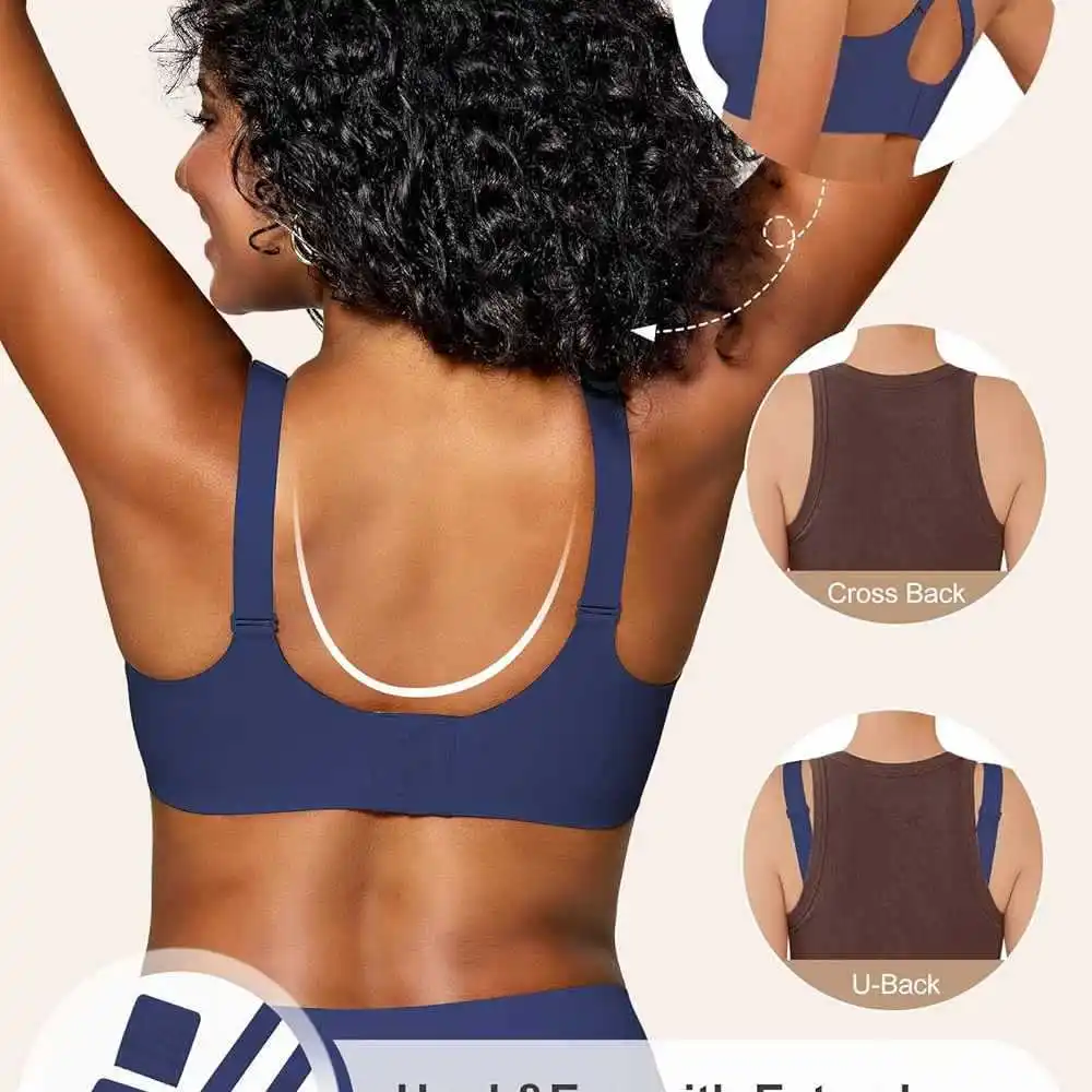 Women's Seamless Wire-free Bra Soft Support Thin Molded Full Cup Bra Breathable and Comfortable Daily Push Up Bra - view 4