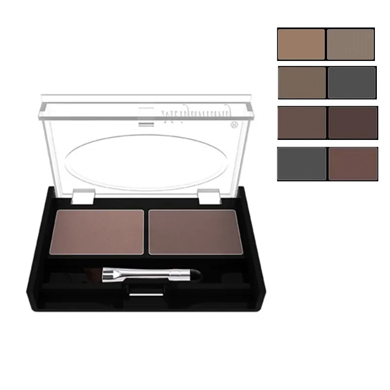 2 Colors Eye Brow Palette + Brush Eyebrow Enhancer Eyeshadow Cake Waterproof Eyebrow Powder Eye Shadow Women Makeup Professional